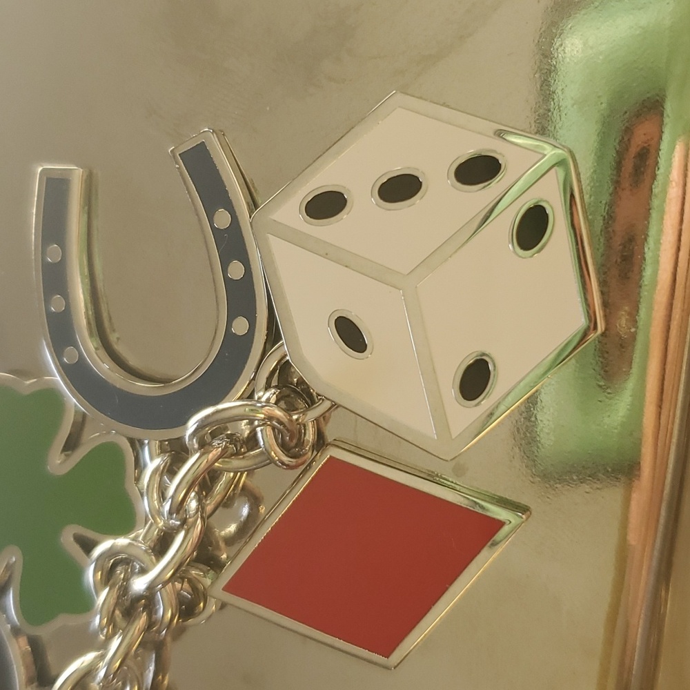 Coach Lucky Charm Keychain. 6 Colorful Charms Clover, dice, Horseshoe More - Picture 5 of 6